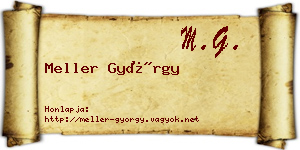 Meller György névjegykártya